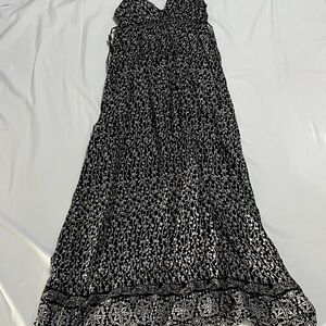 Women Black and White Maxi Dress